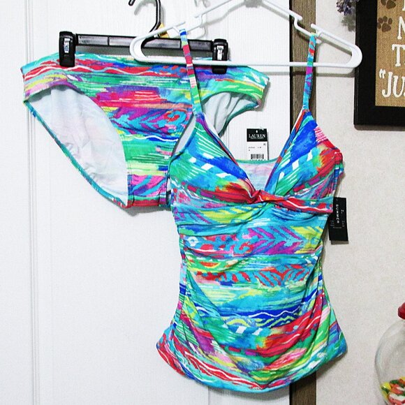 Ralph Lauren Colorful Two-Piece Swimsuit - Picture 1 of 9